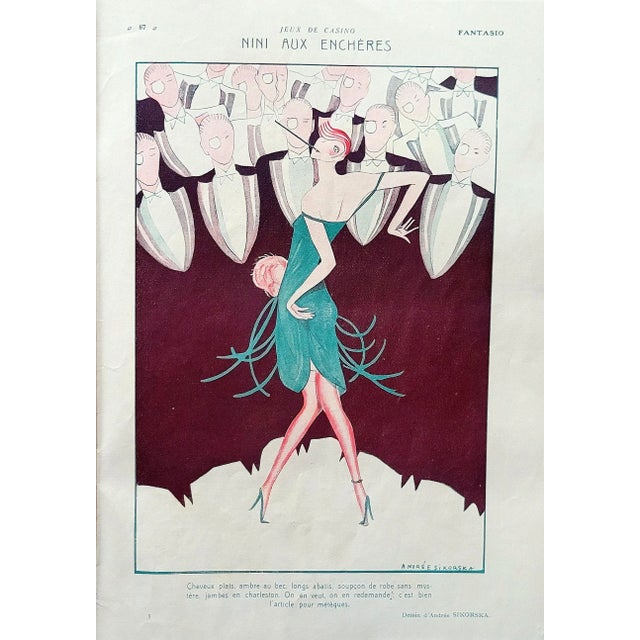 Andrée Sikorska, 1928 "Nini Aux Enchères" Fantasio Print For Sale