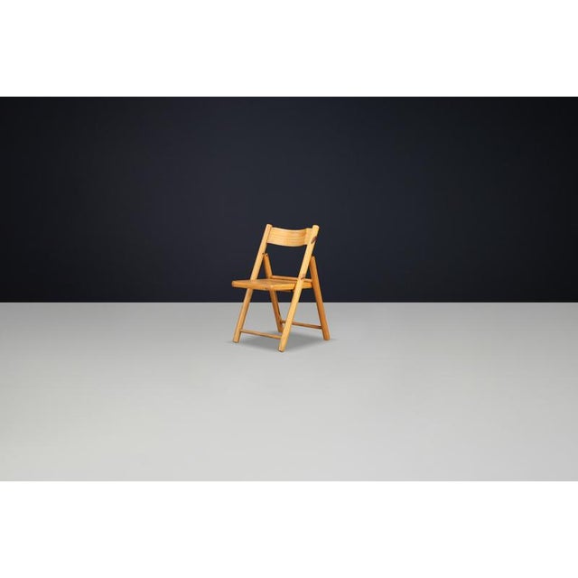1970s Scandinavian Modern Pine Folding Chairs in the style of Rainer Daumiller, 1970s, Set of 4 For Sale - Image 5 of 10