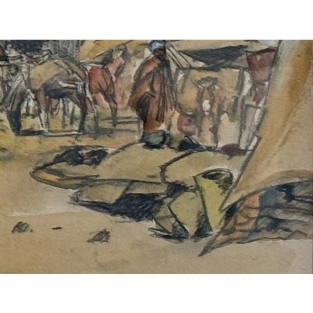 Original Late 19th Century Art Hl Hildabrant Tangiers Drawing Framed For Sale - Image 11 of 17