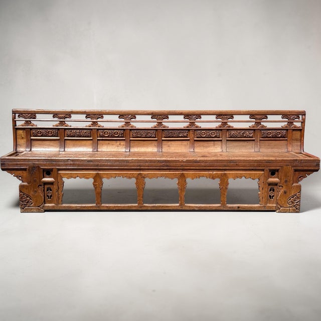 A Rare find! Authentic 18th century Chinese long opera bench. Made from solid Elm. 127” long x40” x 19”. Seat height 23”....