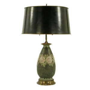 Hand Thrown Pottery Table Lamp With Hydrangea Decoration
