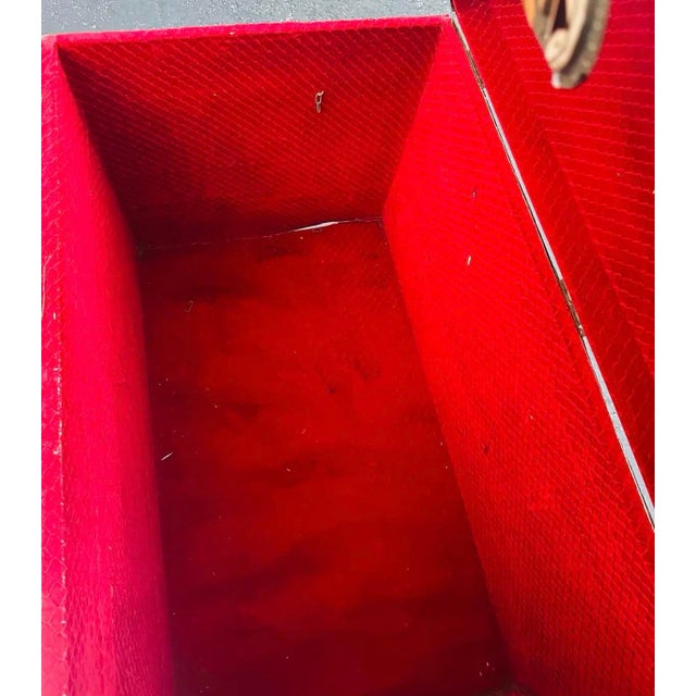 Wood 19th Century Extra Large Antique Moroccan Trunk Moorish Design For Sale - Image 7 of 12