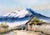 Impressionist Village at the Base of the Andes Mountains - Watercolor Landscape on Paper by Erazo For Sale - Image 3 of 6