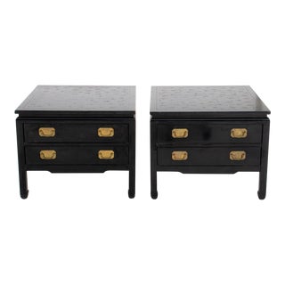 Kittinger Asian Modern Lamp Tables, Pair For Sale