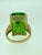 GIA Certified 34.06 Carat Cushion Peridot 14 Karat Yellow Gold Ring Estate For Sale - Image 10 of 18