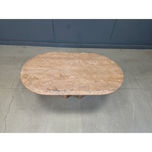 Vintage Oval Travertine Coffee Table, 1970s For Sale - Image 13 of 15