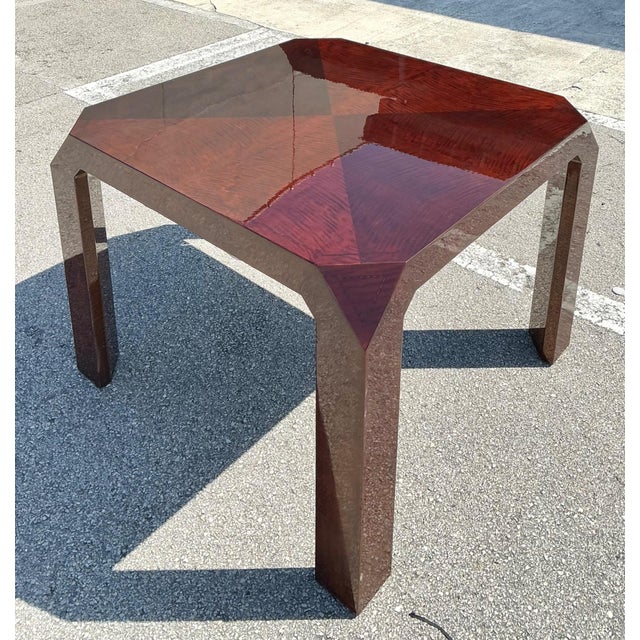 Vintage Lacquered Inlay Game Table For Sale - Image 4 of 18