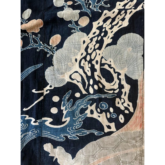 Antique Large Japanese Futon Cover with Resist Yuzen Dye For Sale - Image 4 of 18