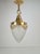 Gold Vintage French Brass Ceiling Lamp with Sanded Glass Shade, 1950s For Sale - Image 8 of 13
