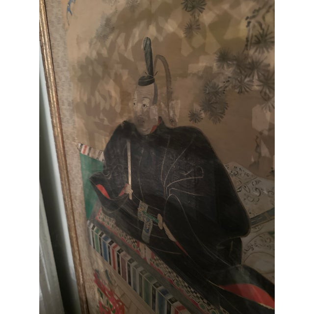 Framed 19th Century Edo Period Japanese Scroll Fragment Portrait of Tokugawa Ieyasu the First Shogun For Sale - Image 9 of 9
