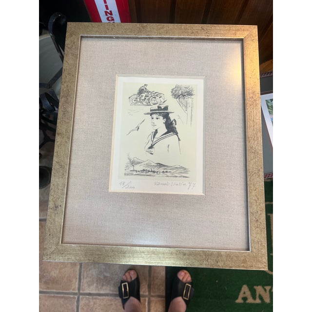 Beautifully friend signed a numbered original print 1977 lithograph titled "Odila" by the prominent Czech painter and...
