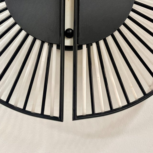 Black and White Murano Glass Wall Lights, 1980s, Set of 2 For Sale - Image 6 of 7