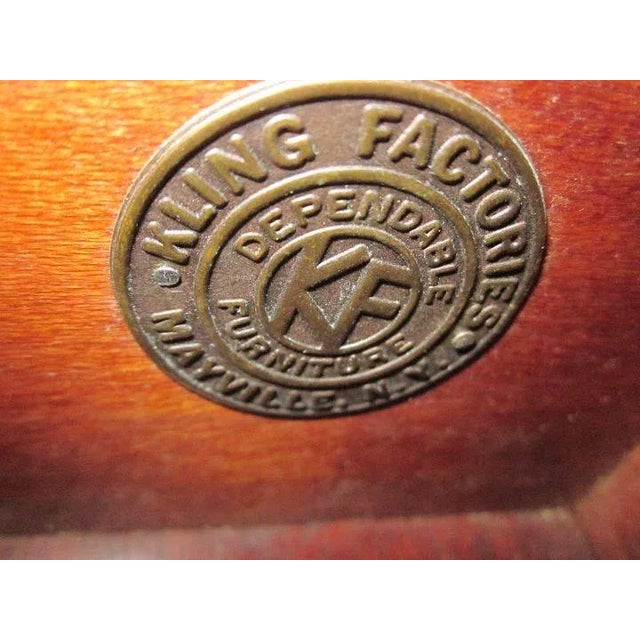 1940s Vintage Accent Table One Drawer Dark Tone Kling Factories For Sale - Image 9 of 11