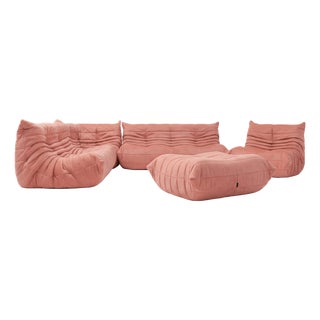 Togo Sofa Set in Pink by Michel Ducaroy for Ligne Roset, Set of 5 For Sale