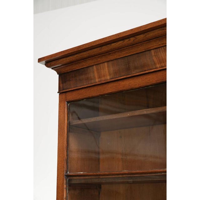 Glass Antique English Oak Bookcase with Upright and Original Glass, 1700s For Sale - Image 7 of 17