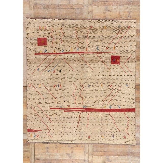Vintage Persian Gabbeh Rug, 08'01 X 09'02 For Sale - Image 10 of 10