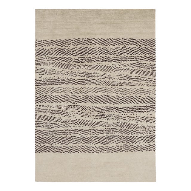 Aava NL Handknotted Rug in Wool and Natural Linen by Kristiina Lassus For Sale