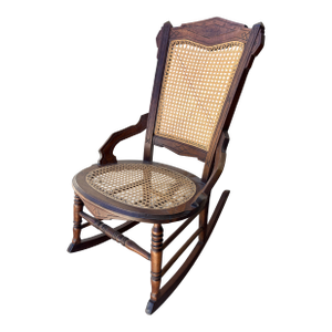 Vintage Victorian Wooden & Cane /Rattan Rocking Chair