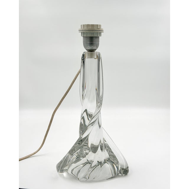 1950s Vintage French Crystal Glass Table Lamp from Cristallerie de Lorraine, 1960s For Sale - Image 5 of 7