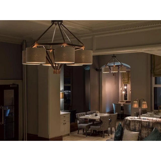 Custom Diamond Satin Black Ceiling Light For Sale - Image 4 of 6