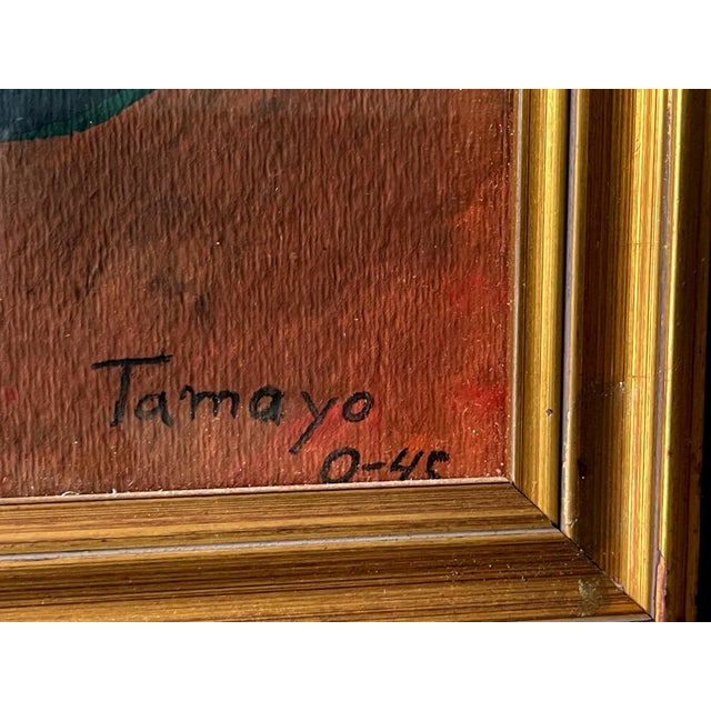 Pink Framed Mexican Watercolor on Paper Attributed to Rufino Tamayo For Sale - Image 8 of 13