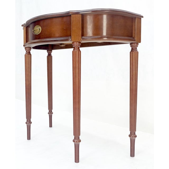 Demi Lune One Drawer Mahogany Console Entry Hall Table MINT For Sale - Image 9 of 12