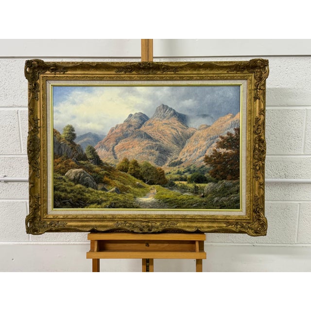 Brown Sheep by River in Mountains of Lake District England - Original Oil on Canvas 1990 Circa For Sale - Image 8 of 18