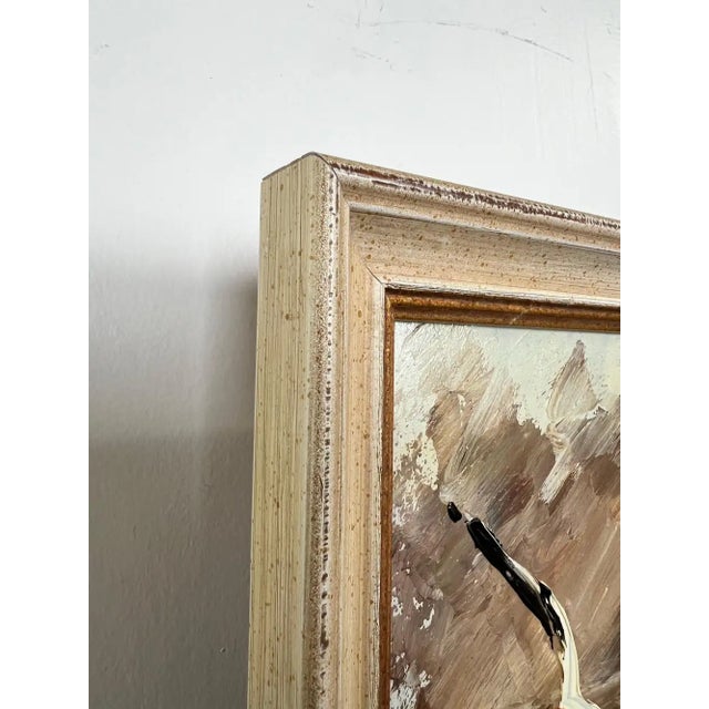 Morris Katz Seascape With Seagulls Textured Oil in Silver Frame, Signed 1973 1973 For Sale - Image 9 of 12