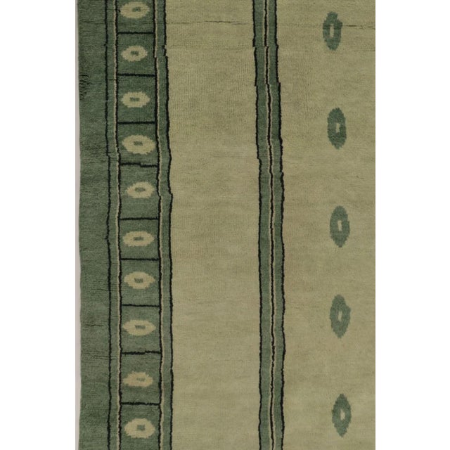 Rug & Kilim Rug & Kilim’s Art Nouveau Inspired Rug With Geometric Design in Sage Green & Beige For Sale - Image 4 of 10