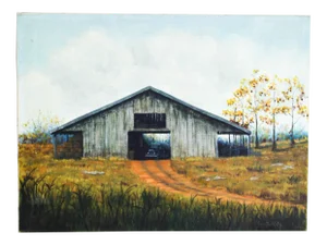 Barn Landscape Oil on Canvas