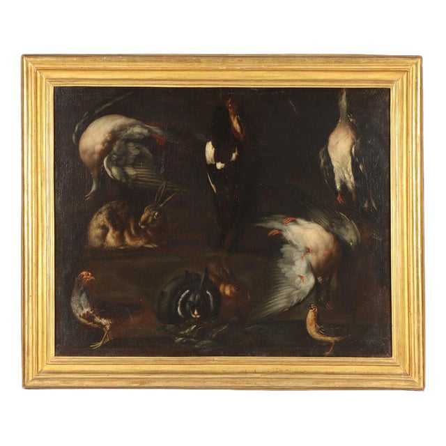 Attributable to Sinibaldo Scorza, Animals in Dark Background, Oil on Canvas For Sale