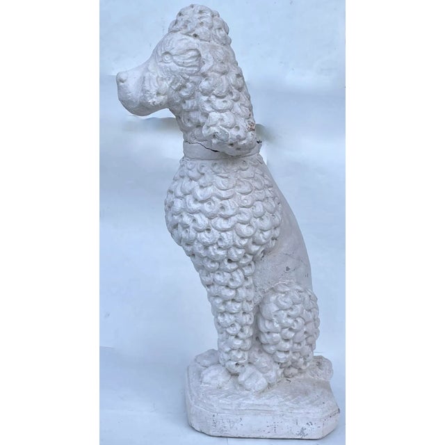 White Standard Poodle Dog Statue Garden Ornament Mid 20th Century For Sale - Image 4 of 10