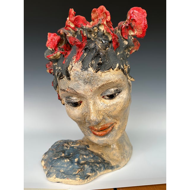 Ceramic Rosemary, a Handcrafted Sculpture of a Demure and Contemplative Woman . For Sale - Image 7 of 7