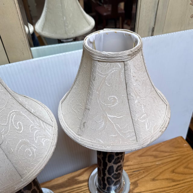 African Leopard Print Table Lamps, Pair For Sale - Image 11 of 12