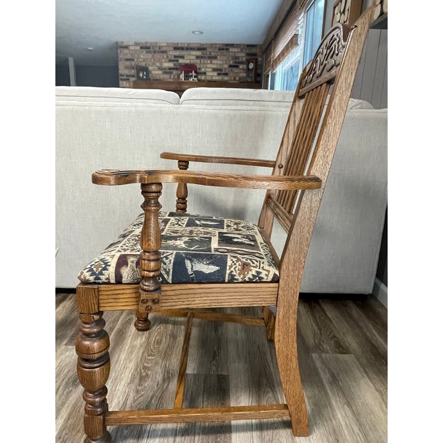 Late 20th Century Jacobean Refractory Dining Table & Chairs For Sale - Image 12 of 12