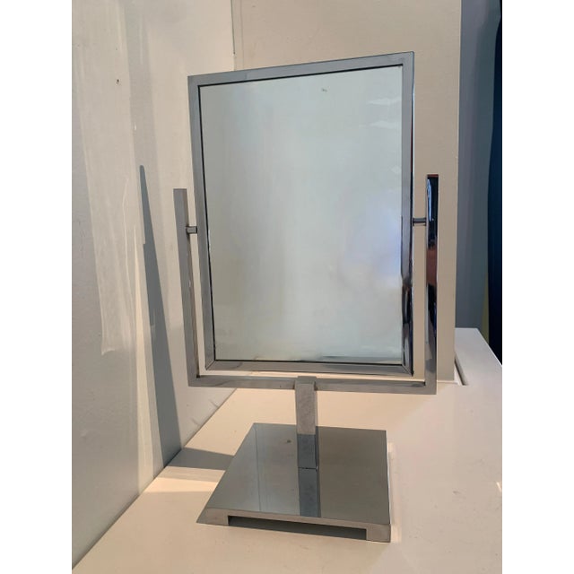 1970s Charles Hollis Jones Polished Chrome Double Sided Mirror For Sale - Image 5 of 12