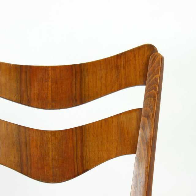 Dining Chairs in Oak and Walnut, Czechoslovakia, 1960s, Set of 4 For Sale - Image 10 of 13
