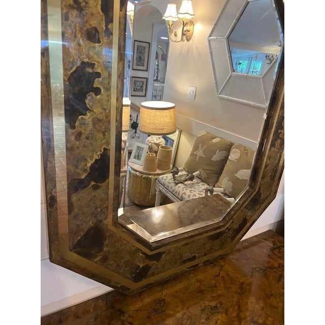 Designer Acid Etched Octagonal Mirror by LaBarge For Sale - Image 16 of 18