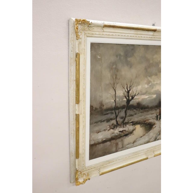 1920s Winter Landscape, Oil Painting on Canvas, Early 20th Century, Framed For Sale - Image 5 of 15