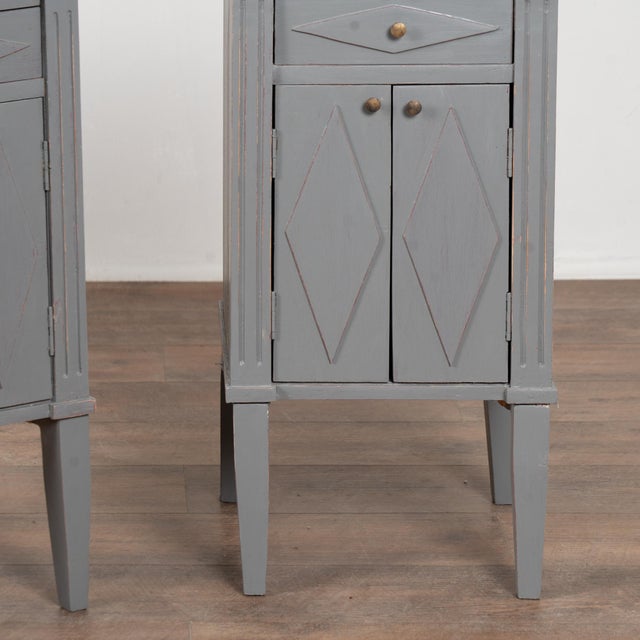 Pair of 20th Century Swedish Gray Painted Pine Nightstands For Sale - Image 10 of 12