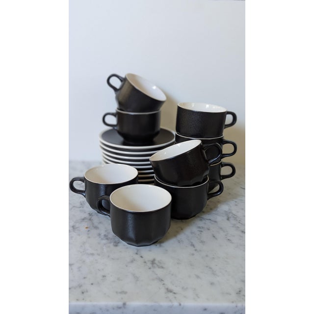 Ceramic 1960s Vera for Mikasa Black Pepper Cup & Saucer For Sale - Image 7 of 7