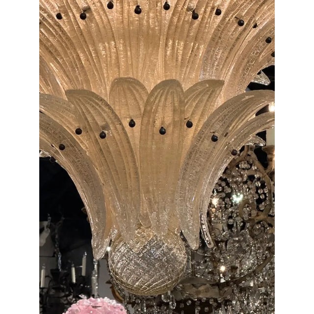 2000 - 2009 Murano Gold Granola Palm Chandelier For Sale - Image 5 of 5