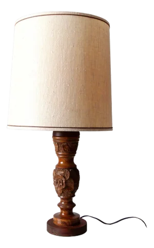 Vintage Floral Carved Table Lamp