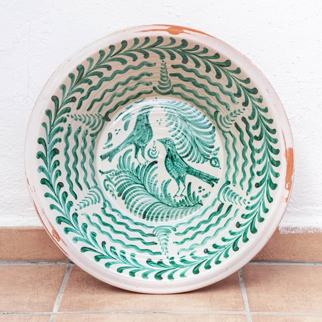 Ceramic Large Spanish Revival Ceramic Lebrillo Bowl from Fajalauza, Granada, 2010s For Sale - Image 7 of 13