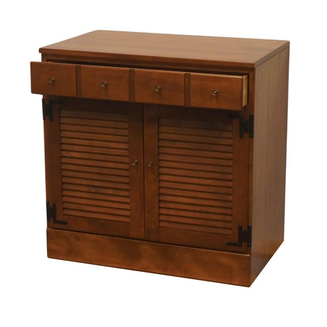 Wood Ethan Allen Heirloom Nutmeg Maple CRP Custom Room Plan 30" Shutter Door Cabinet 10-4511 For Sale - Image 7 of 12
