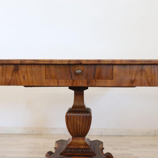 Antique Extendable Walnut Card or Tea Table with Drawer, 1800s For Sale - Image 14 of 16