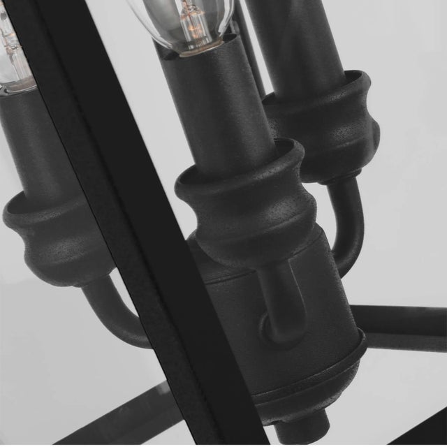 2020s Sean Lavin by Visual Comfort Studio Galena 3-Light Outdoor Medium Lantern Sconce in Textured Black For Sale - Image 5 of 6