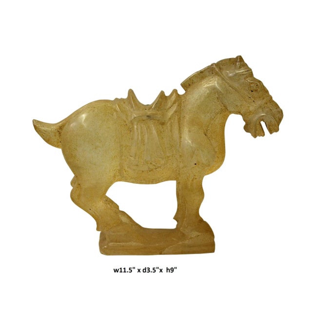 Chinese Clear Crystal Glass Vintage Dusty Finish Horse Figure For Sale In San Francisco - Image 6 of 7
