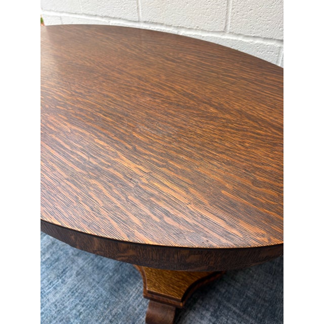 Antique Quarter Sawn American Oak Coffee Table For Sale In Los Angeles - Image 6 of 8