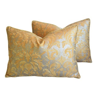 Italian Mariano Fortuny Lucrezia Feather/Down Pillows 24" X 18" - Pair For Sale